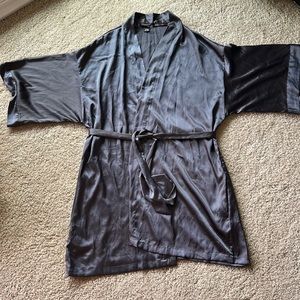 Victoria’s Secret Charcoal Gray Satin Robe - NEVER BEEN WORN